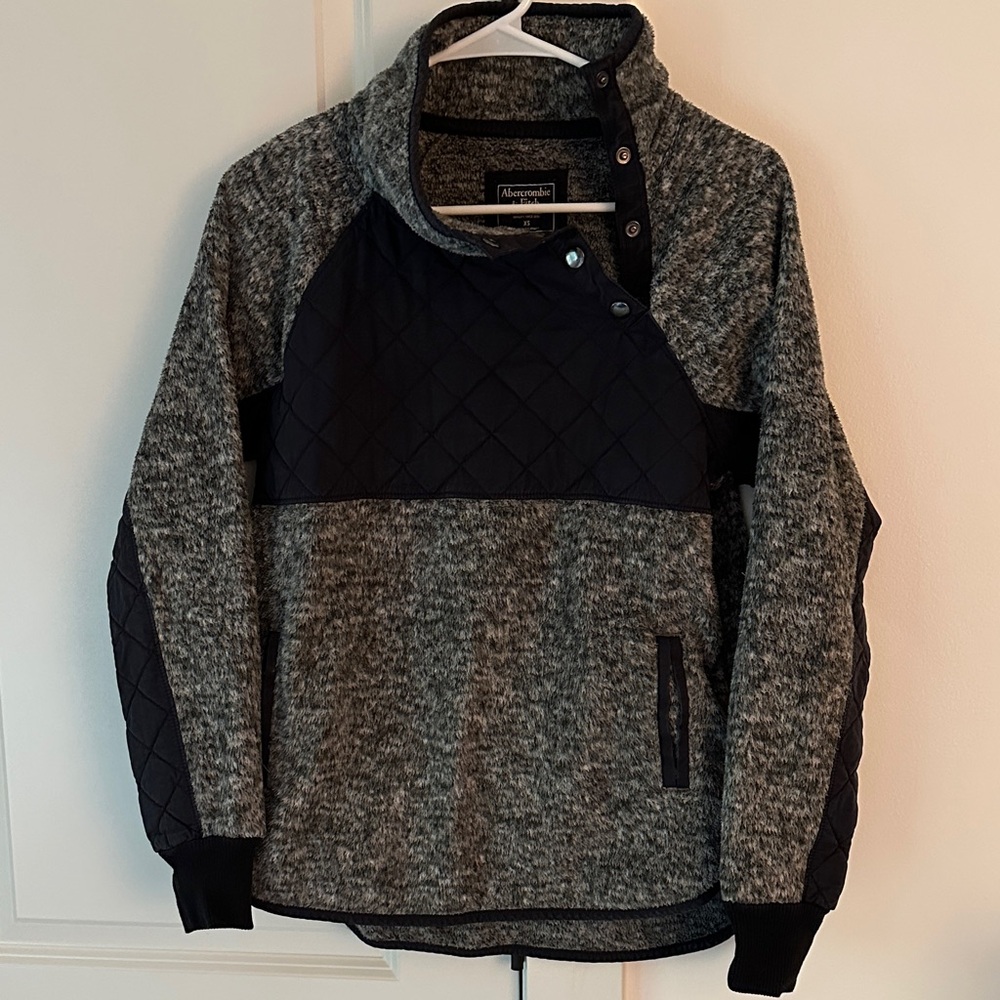 Abercrombie and Fitch Cozy Asymmetrical neck Fleece Pullover